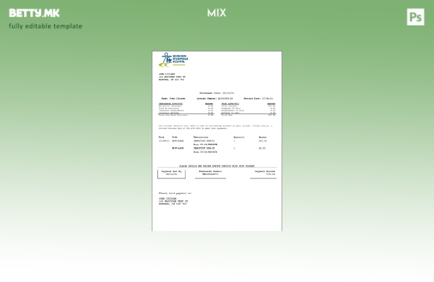 Модерен стил во Канада, шаблон за извод за медицинско осигурување од болницата М